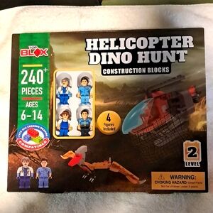 Helicopter Dino Hunt Construction Blocks - Multicolor